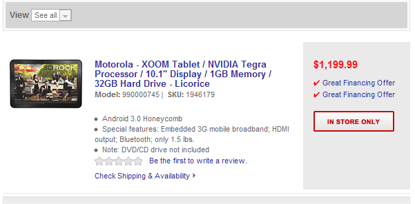 motorola xoom price. No doubt the Motorola Xoom