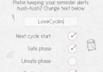 LoveCycles Mobile App - Set your cycle behaviour