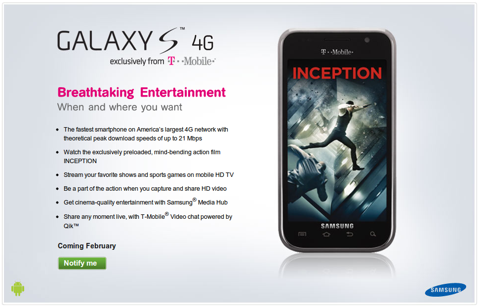 Samsung Galaxy S 4G Launch