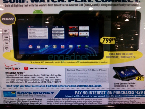 Motorola XOOM Best Buy Flyer