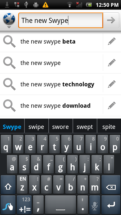 The new improved Swype 3.26 Beta