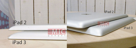 iPad 3 Dimensions tapered from sides