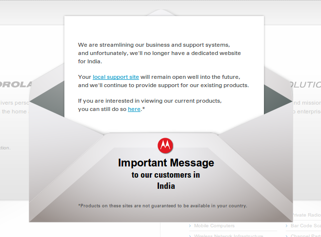 Motorola Mobility shuts down in India & Europe